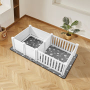 Dog Whelping Box, 1.86x0.97x0.5 m, Plastic Dog Whelping Pen with Adjustable Height Door, Puppy Playpen with V952-GYZXZHZHSLBDGWMS0001V0