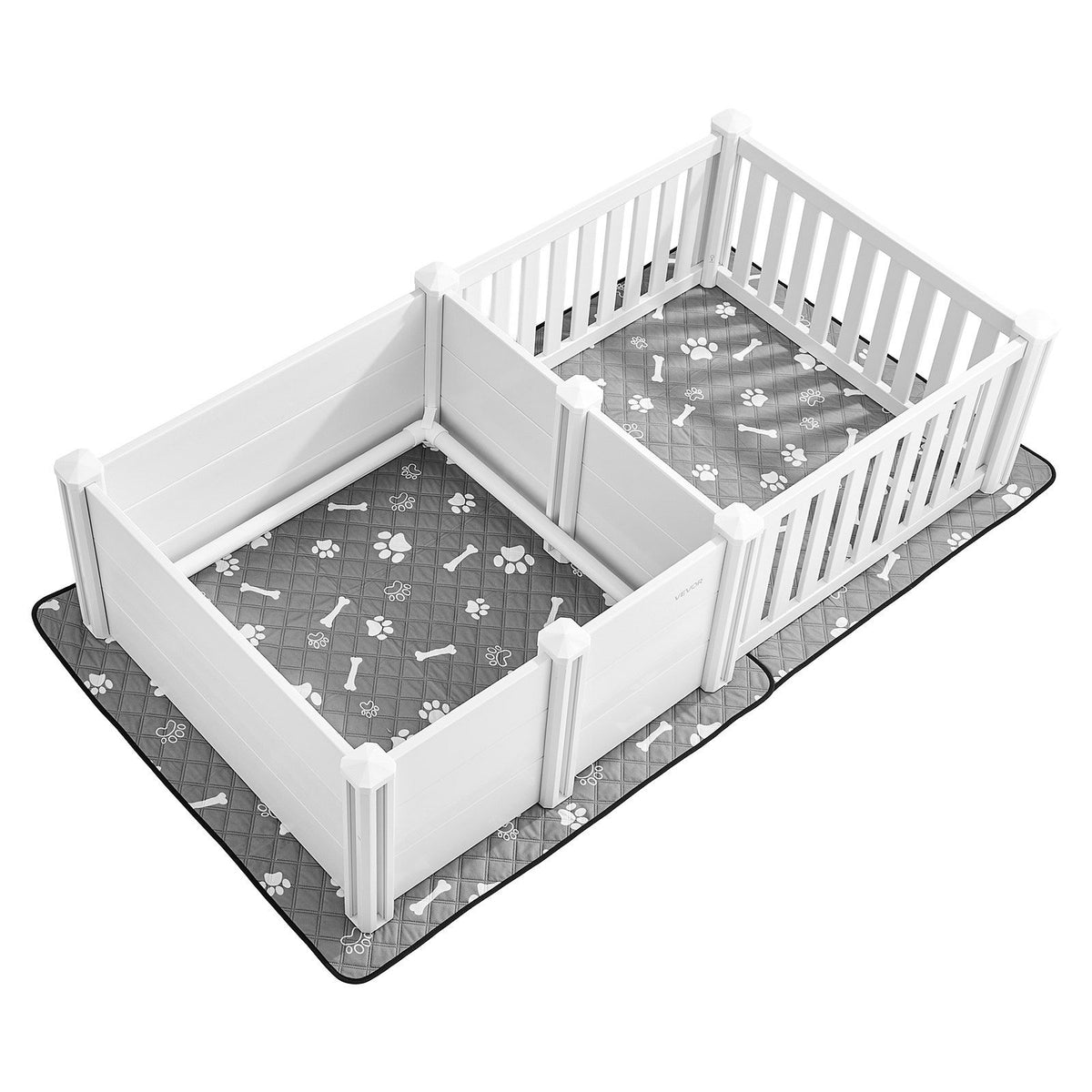 Dog Whelping Box, 1.86x0.97x0.5 m, Plastic Dog Whelping Pen with Adjustable Height Door, Puppy Playpen with V952-GYZXZHZHSLBDGWMS0001V0