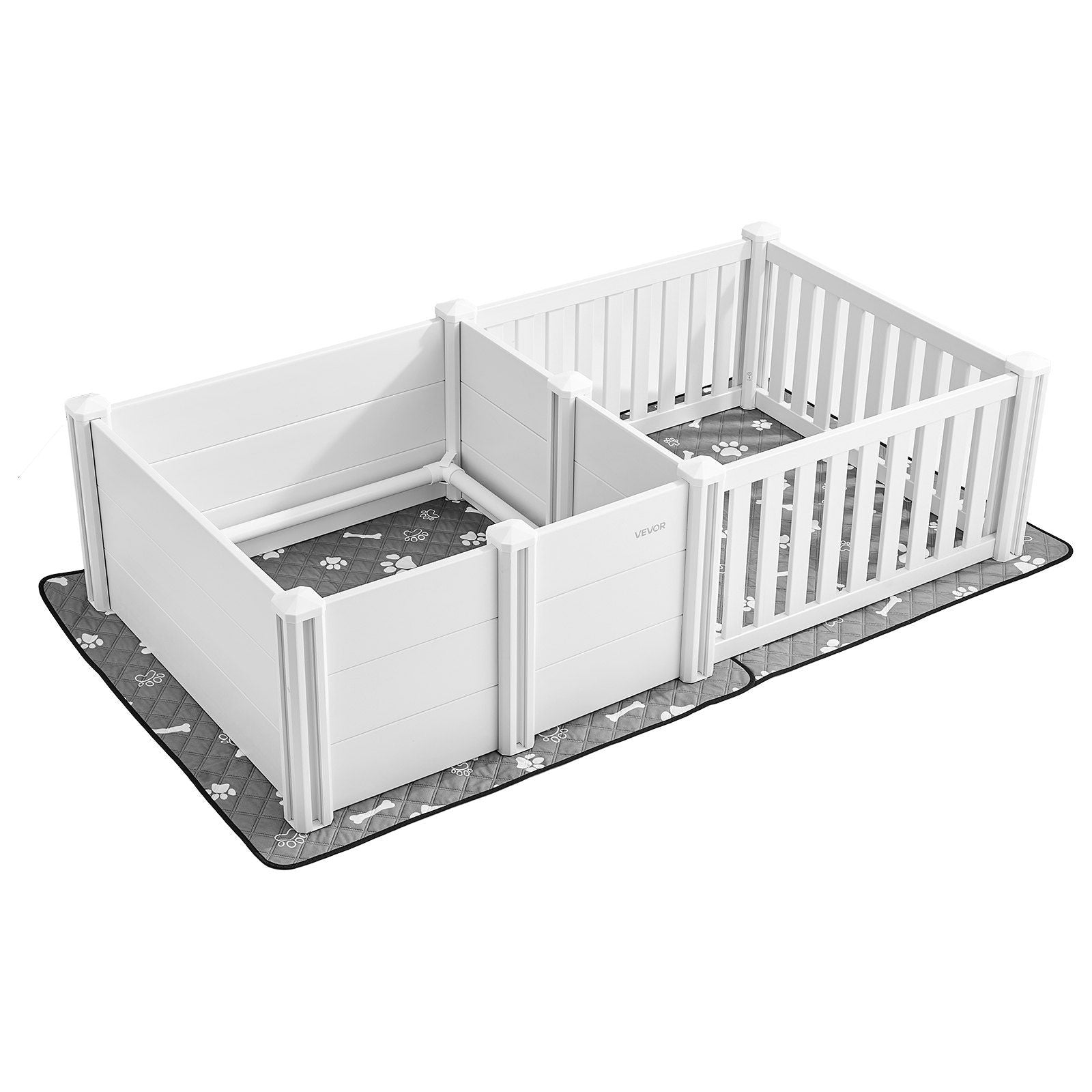 Dog Whelping Box, 1.86x0.97x0.5 m, Plastic Dog Whelping Pen with Adjustable Height Door, Puppy Playpen with V952-GYZXZHZHSLBDGWMS0001V0