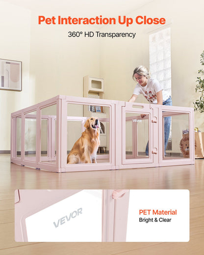 Dog Whelping Box, 1.54x1.5x0.6 m, Transparent Plastic Dog Whelping Pen for Large Sized Dogs, Waterproof Puppy V952-GYZXZJZJSLDCK3NII001V0