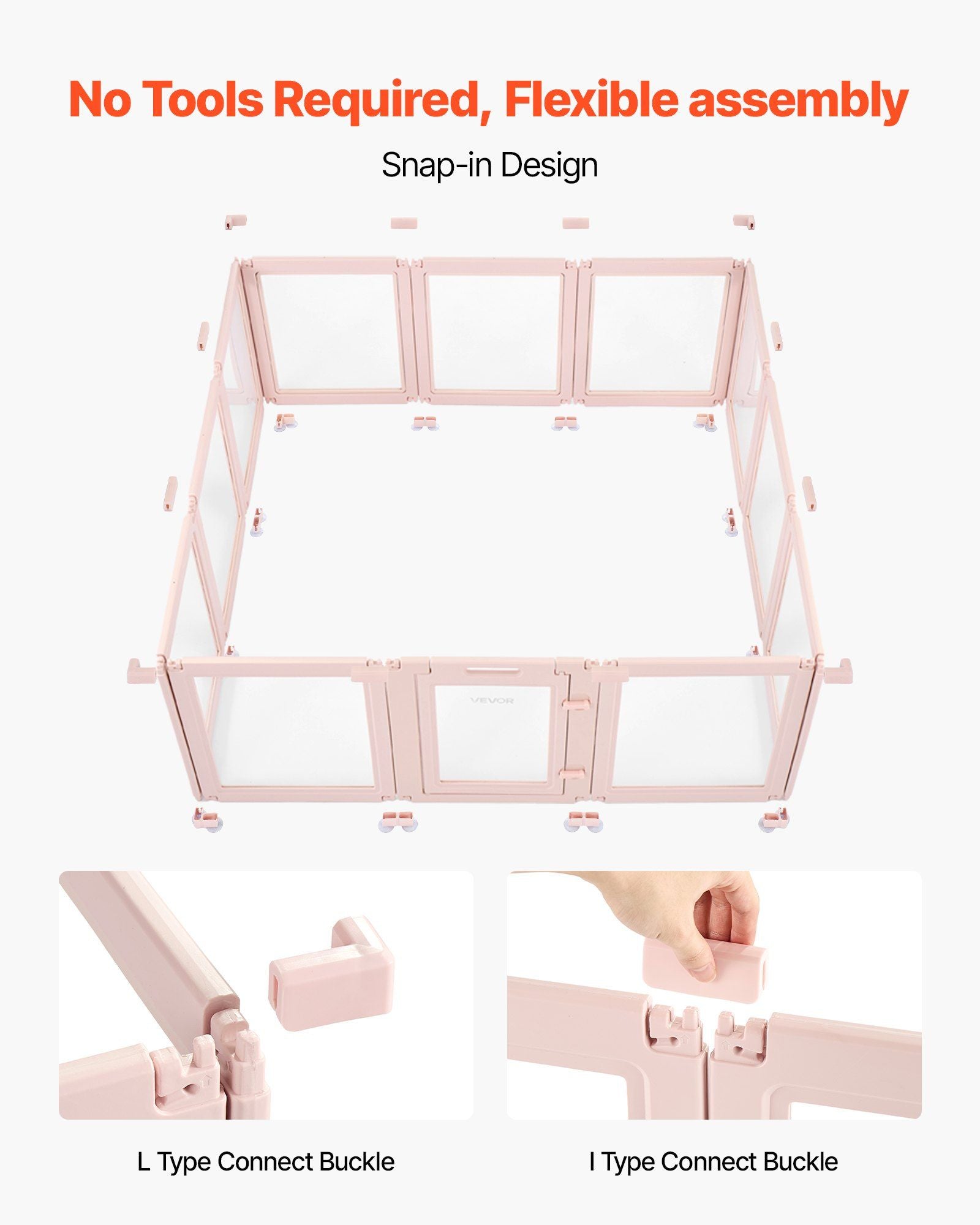Dog Whelping Box, 1.54x1.5x0.6 m, Transparent Plastic Dog Whelping Pen for Large Sized Dogs, Waterproof Puppy V952-GYZXZJZJSLDCK3NII001V0
