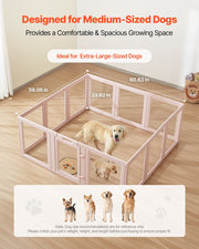 Dog Whelping Box, 1.54x1.5x0.6 m, Transparent Plastic Dog Whelping Pen for Large Sized Dogs, Waterproof Puppy V952-GYZXZJZJSLDCK3NII001V0