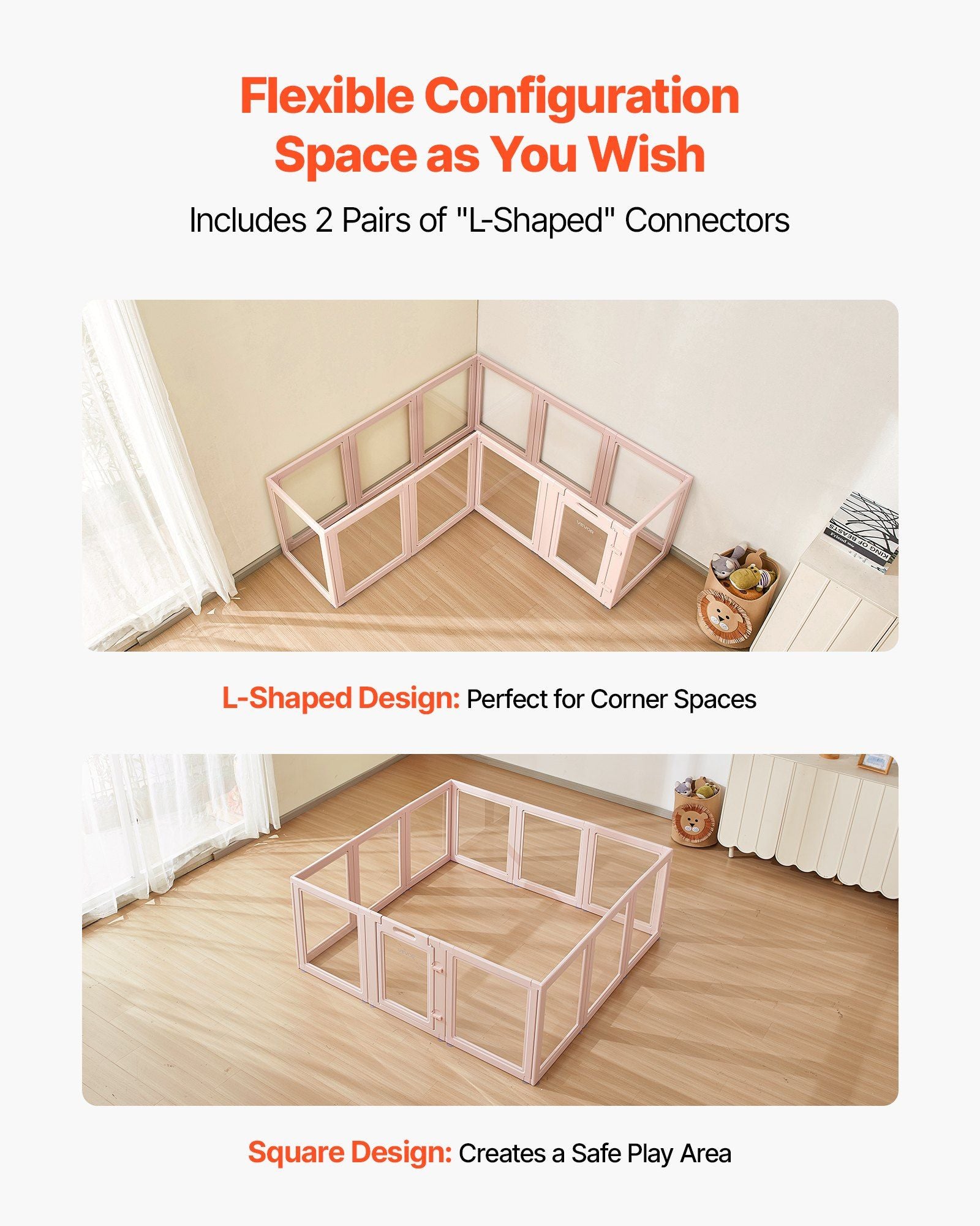 Dog Whelping Box, 1.54x1.5x0.6 m, Transparent Plastic Dog Whelping Pen for Large Sized Dogs, Waterproof Puppy V952-GYZXZJZJSLDCK3NII001V0