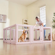 Dog Whelping Box, 1.54x1.5x0.6 m, Transparent Plastic Dog Whelping Pen for Large Sized Dogs, Waterproof Puppy V952-GYZXZJZJSLDCK3NII001V0