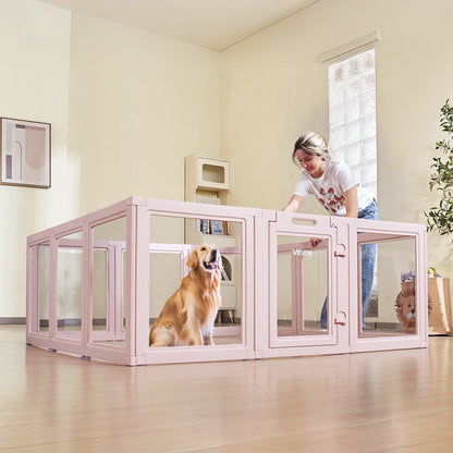 Dog Whelping Box, 1.54x1.5x0.6 m, Transparent Plastic Dog Whelping Pen for Large Sized Dogs, Waterproof Puppy V952-GYZXZJZJSLDCK3NII001V0