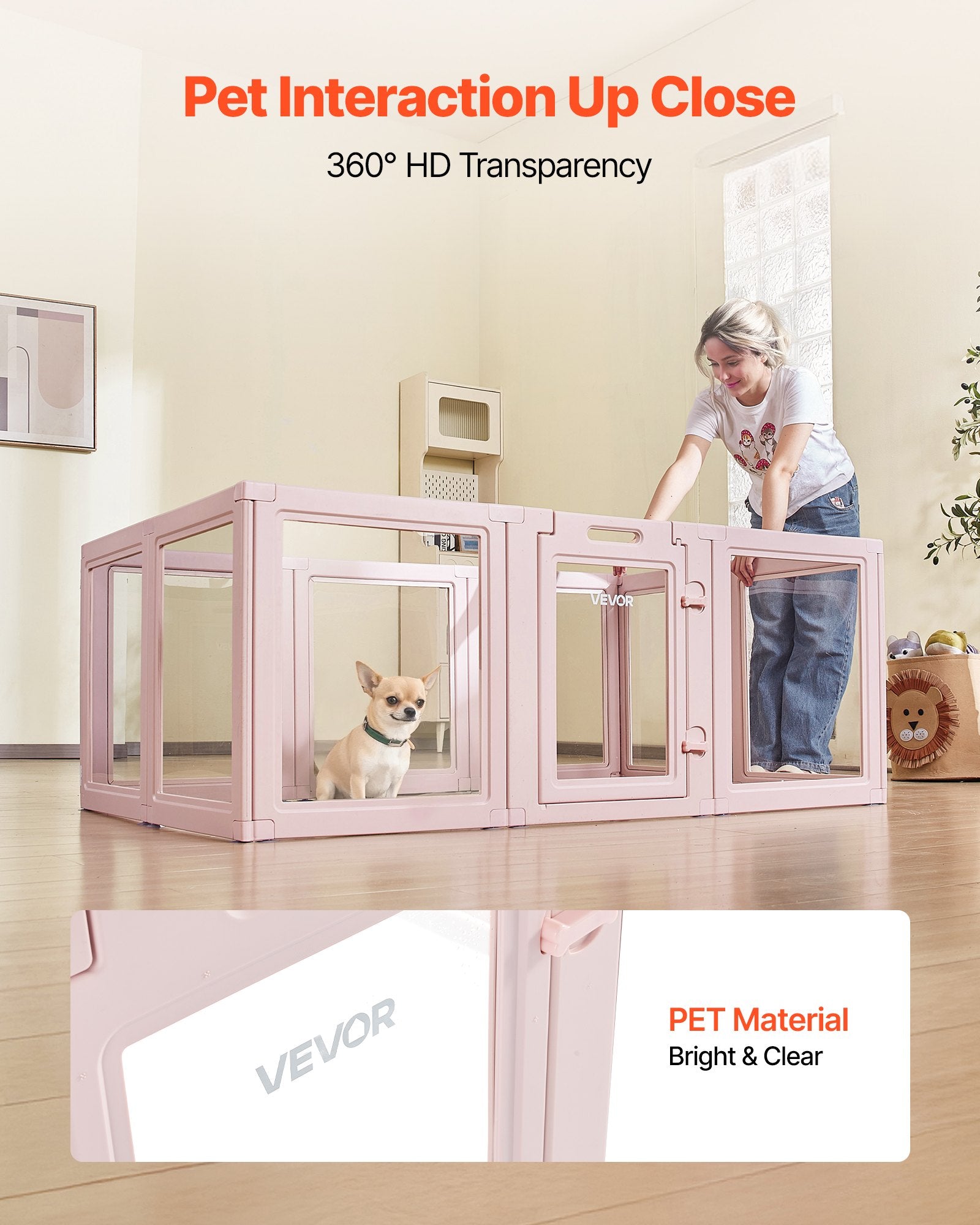 Dog Whelping Box, 1.54x1x0.6 m Plastic Dog Whelping Pen for Medium Sized Dogs, Waterproof Transparent Puppy V952-GYZXZJZJSLDCQPAG3001V0