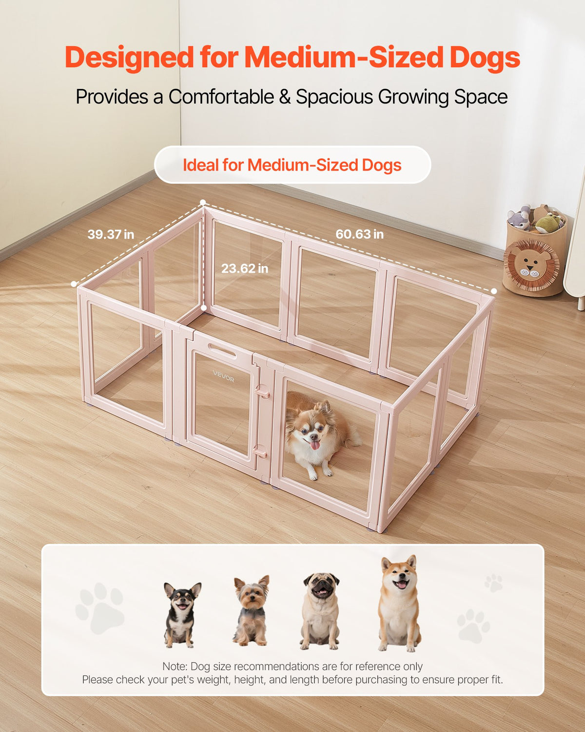 Dog Whelping Box, 1.54x1x0.6 m Plastic Dog Whelping Pen for Medium Sized Dogs, Waterproof Transparent Puppy V952-GYZXZJZJSLDCQPAG3001V0