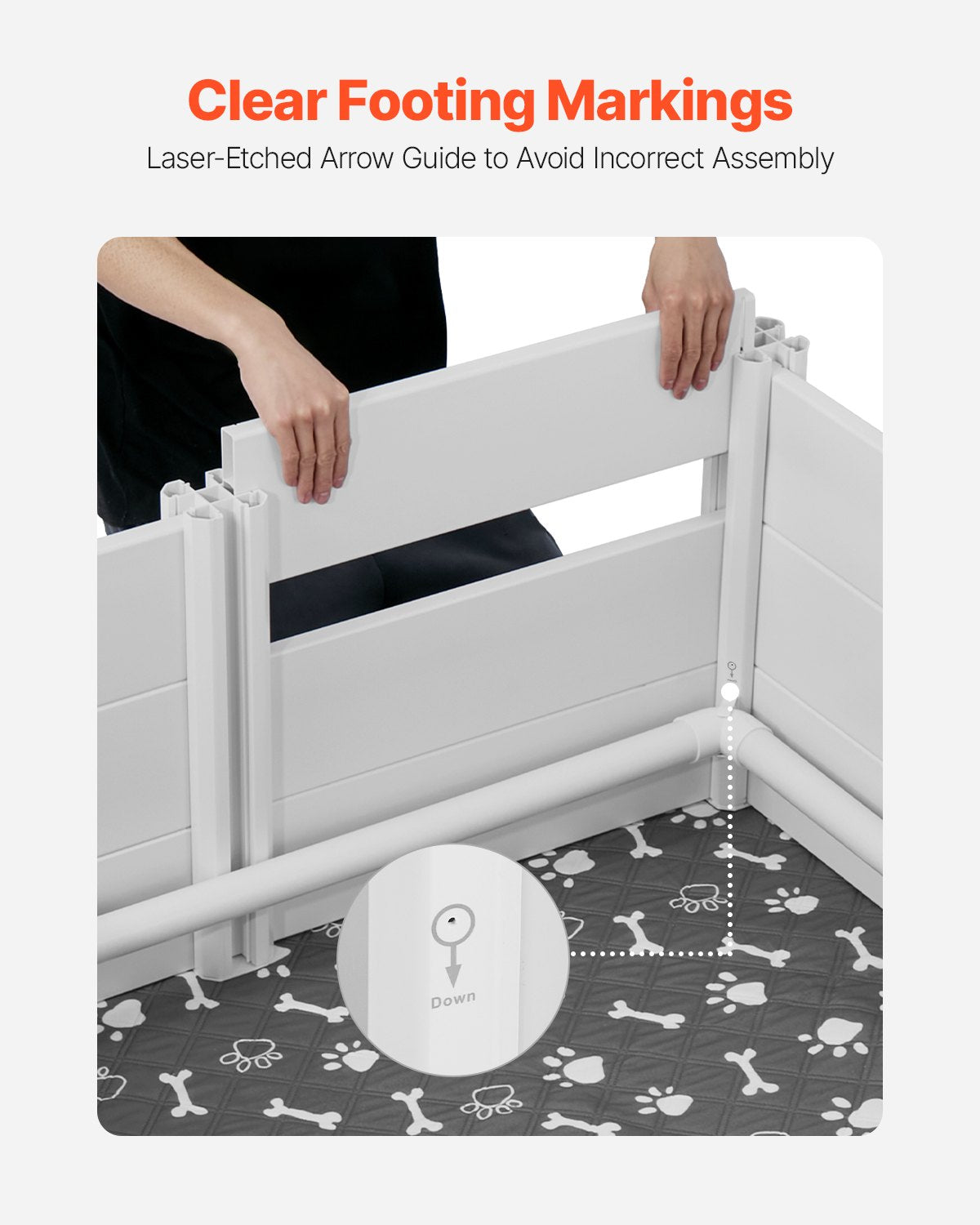 Dogs Whelping Box, 980 x 980 x 460 mm, Plastic PVC Puppies Playpen with Height Adjustable Door and Washable V952-GYZXZJZJSLZXOYTOYV0