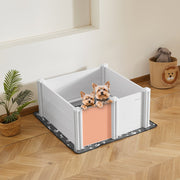 Dogs Whelping Box, 980 x 980 x 460 mm, Plastic PVC Puppies Playpen with Height Adjustable Door and Washable V952-GYZXZJZJSLZXOYTOYV0