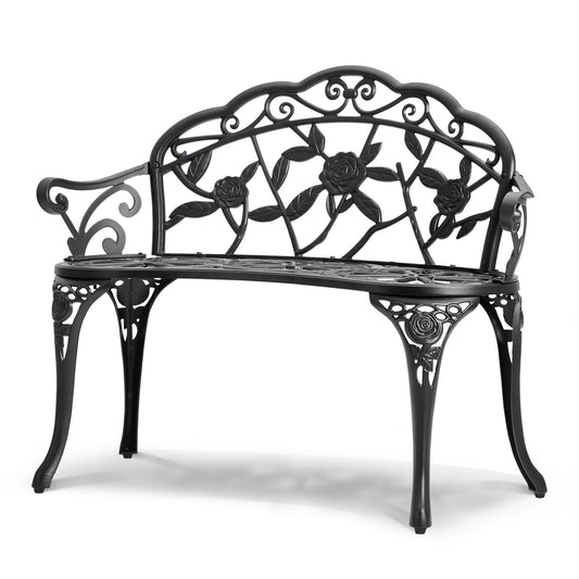 Outdoor Bench, 38.8 inches Metal Garden Bench for Outdoors, 480 lbs Load Capacity Bench, Outdoor Garden Park V952-GYZYJS40YC00PL1X7V0