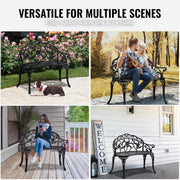Outdoor Bench, 38.8 inches Metal Garden Bench for Outdoors, 480 lbs Load Capacity Bench, Outdoor Garden Park V952-GYZYJS40YC00PL1X7V0