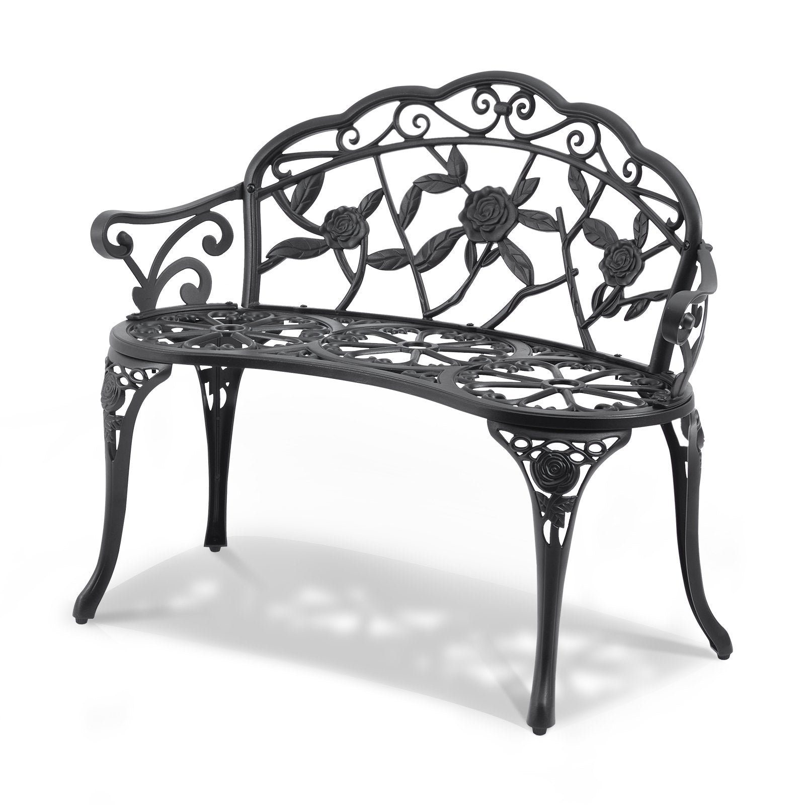 Outdoor Bench, 38.8 inches Metal Garden Bench for Outdoors, 480 lbs Load Capacity Bench, Outdoor Garden Park V952-GYZYJS40YC00PL1X7V0