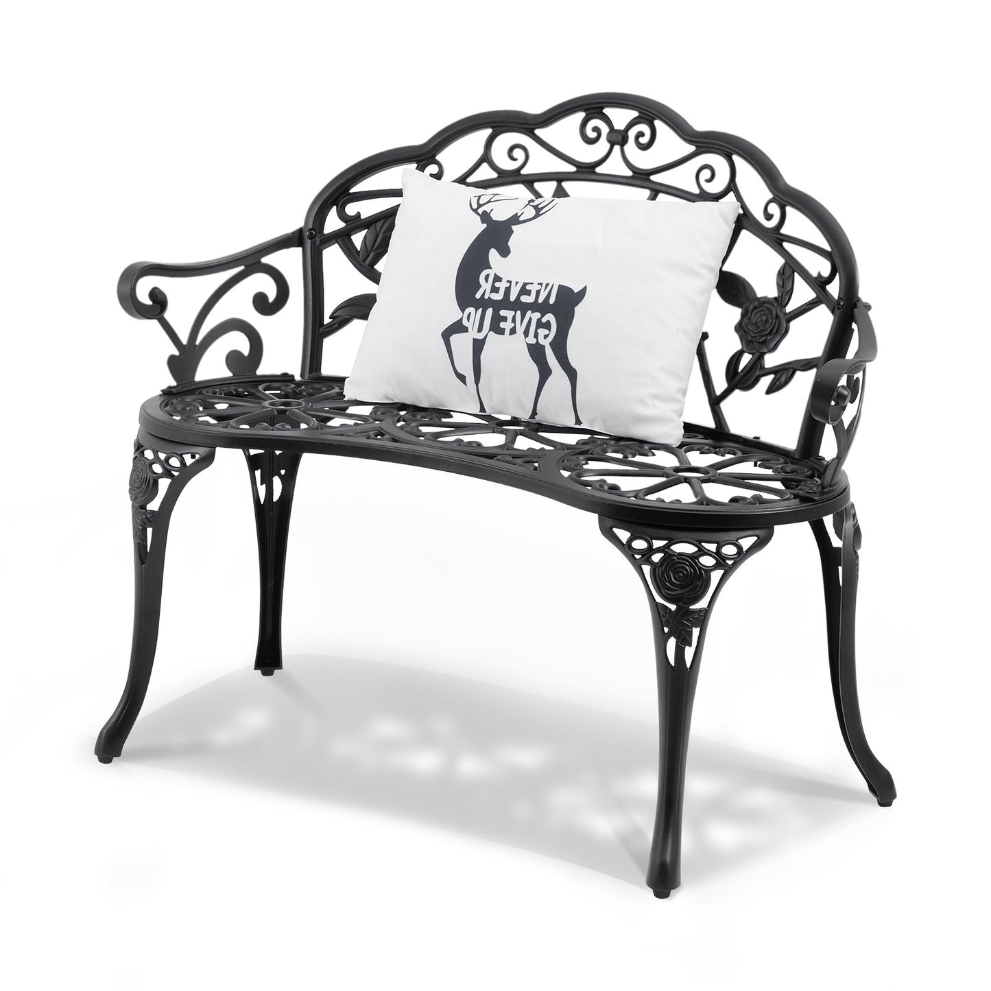 Outdoor Bench, 38.8 inches Metal Garden Bench for Outdoors, 480 lbs Load Capacity Bench, Outdoor Garden Park V952-GYZYJS40YC00PL1X7V0