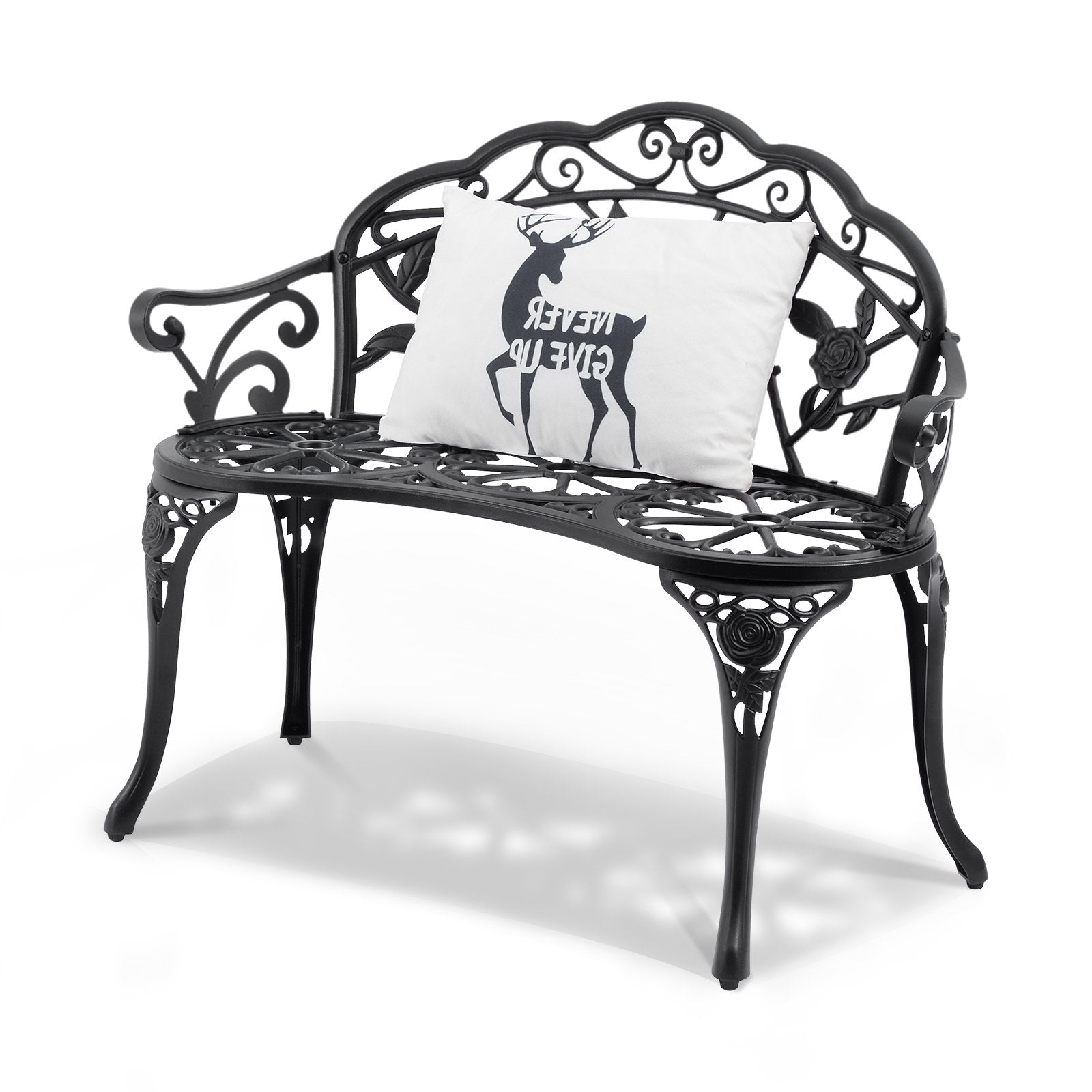 Outdoor Bench, 38.8 inches Metal Garden Bench for Outdoors, 480 lbs Load Capacity Bench, Outdoor Garden Park V952-GYZYJS40YC00PL1X7V0