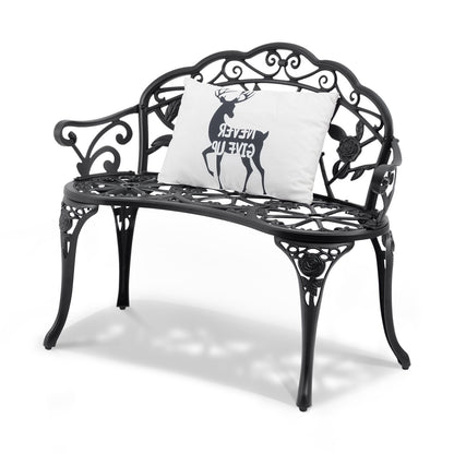 Outdoor Bench, 38.8 inches Metal Garden Bench for Outdoors, 480 lbs Load Capacity Bench, Outdoor Garden Park V952-GYZYJS40YC00PL1X7V0