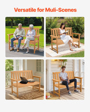 Outdoor Bench, 128 cm, 363 kg Weight Capacity for 2-3 Persons, Weatherproof Plastic Frame with Backrest and V952-GYZYSLYMSSTBEEBDW001V0