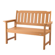 Outdoor Bench, 128 cm, 363 kg Weight Capacity for 2-3 Persons, Weatherproof Plastic Frame with Backrest and V952-GYZYSLYMSSTBEEBDW001V0