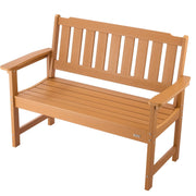 Outdoor Bench, 128 cm, 363 kg Weight Capacity for 2-3 Persons, Weatherproof Plastic Frame with Backrest and V952-GYZYSLYMSSTBEEBDW001V0