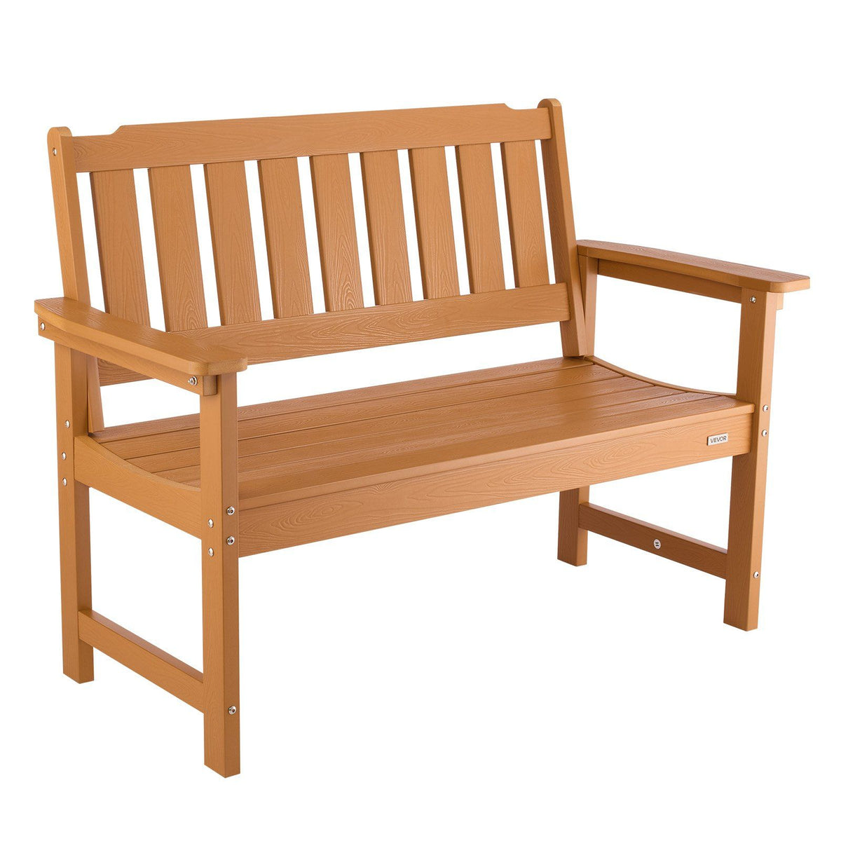 Outdoor Bench, 128 cm, 363 kg Weight Capacity for 2-3 Persons, Weatherproof Plastic Frame with Backrest and V952-GYZYSLYMSSTBEEBDW001V0