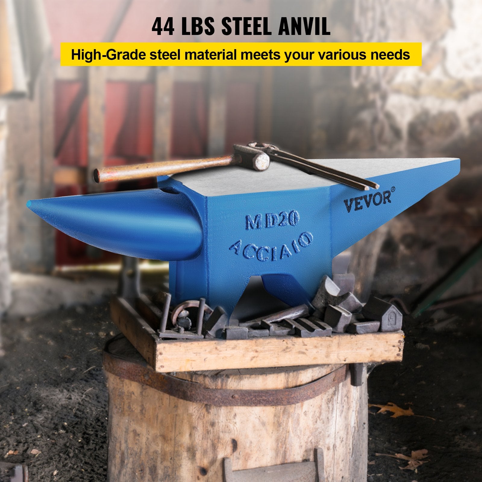 Single Horn Anvil 44Lbs Steel Anvil Blacksmith for Sale Forge Tools and Equipment Anvil Rugged Round and V952-GZ20KGGZ000000001V0