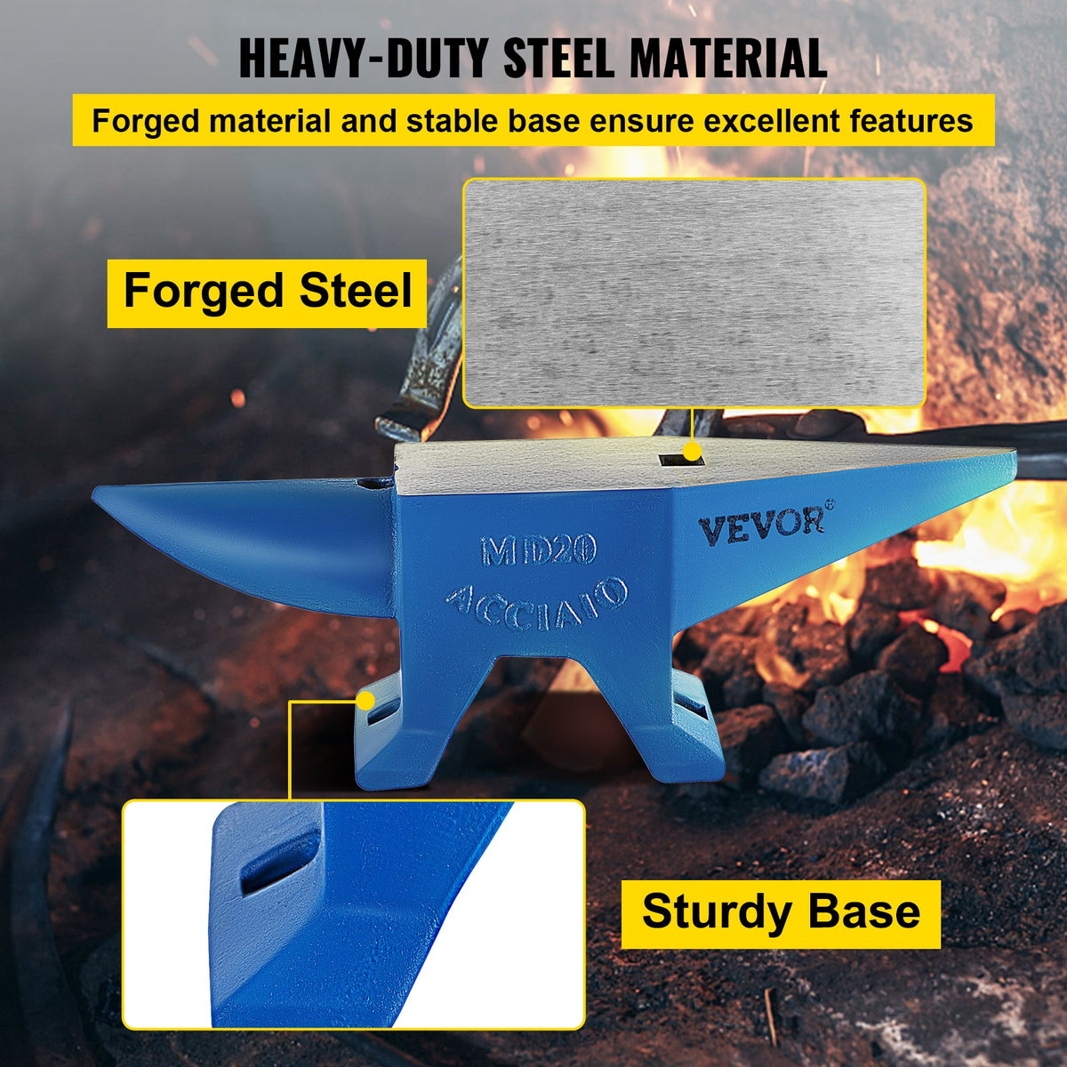 Single Horn Anvil 44Lbs Steel Anvil Blacksmith for Sale Forge Tools and Equipment Anvil Rugged Round and V952-GZ20KGGZ000000001V0