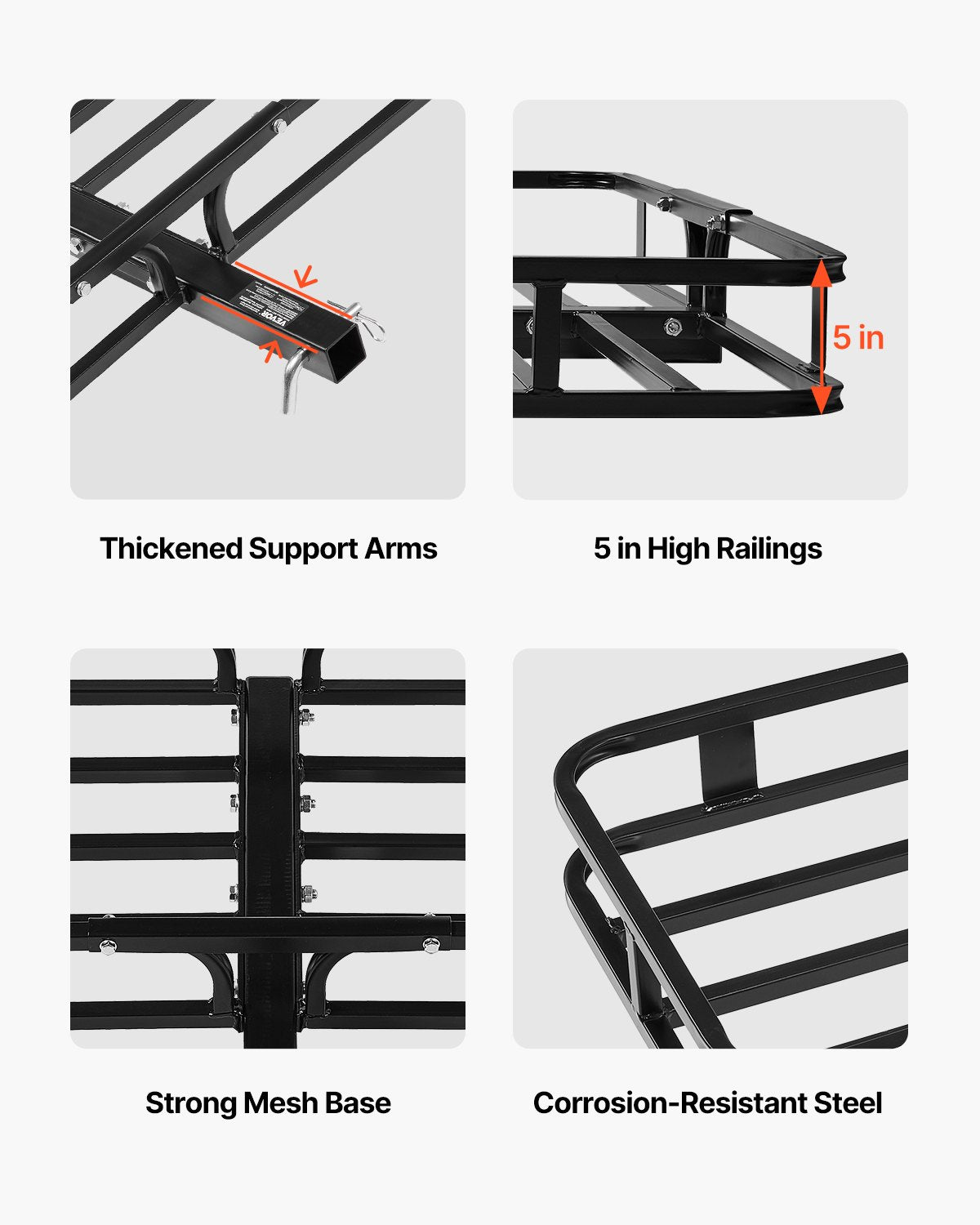 53" x 19" x 5", Hitch Cargo Carrier, 500 lbs Capacity Hitch Cargo Carrier with Hitch Stabilizer & Ratchet V952-GZBDPDECKFGZDVRAOV0
