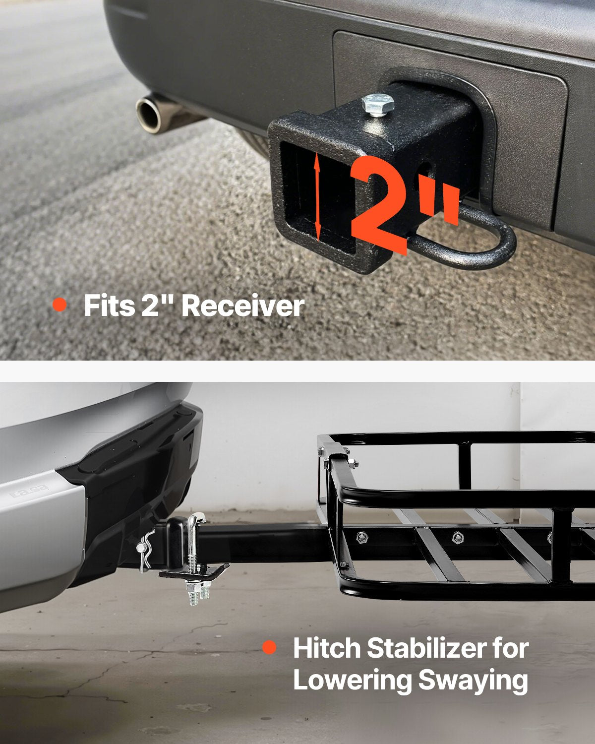 53" x 19" x 5", Hitch Cargo Carrier, 500 lbs Capacity Hitch Cargo Carrier with Hitch Stabilizer & Ratchet V952-GZBDPDECKFGZDVRAOV0