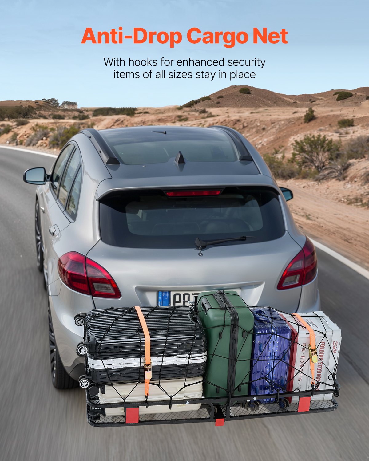 53" x 19" x 5", Hitch Cargo Carrier, 500 lbs Capacity Hitch Cargo Carrier with Hitch Stabilizer & Ratchet V952-GZBDPDECKFGZDVRAOV0