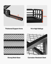60" x 24" x 14", Hitch Cargo Carrier, 500 lbs Capacity Hitch Cargo Carrier with Anti-Rattle Hitch Stabilizer, V952-GZBDPDECKFGZO1MA7V0