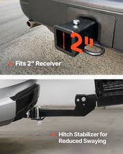 60" x 24" x 14", Hitch Cargo Carrier, 500 lbs Capacity Hitch Cargo Carrier with Anti-Rattle Hitch Stabilizer, V952-GZBDPDECKFGZO1MA7V0