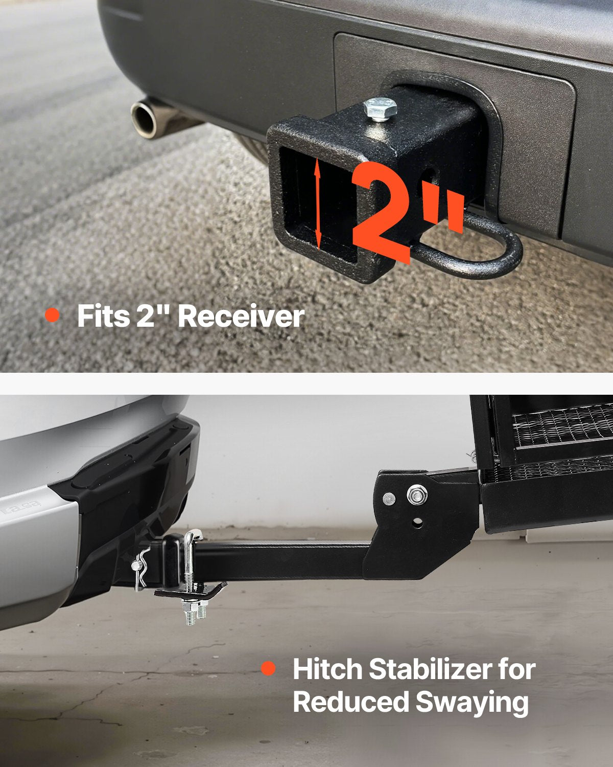 60" x 24" x 14", Hitch Cargo Carrier, 500 lbs Capacity Hitch Cargo Carrier with Anti-Rattle Hitch Stabilizer, V952-GZBDPDECKFGZO1MA7V0