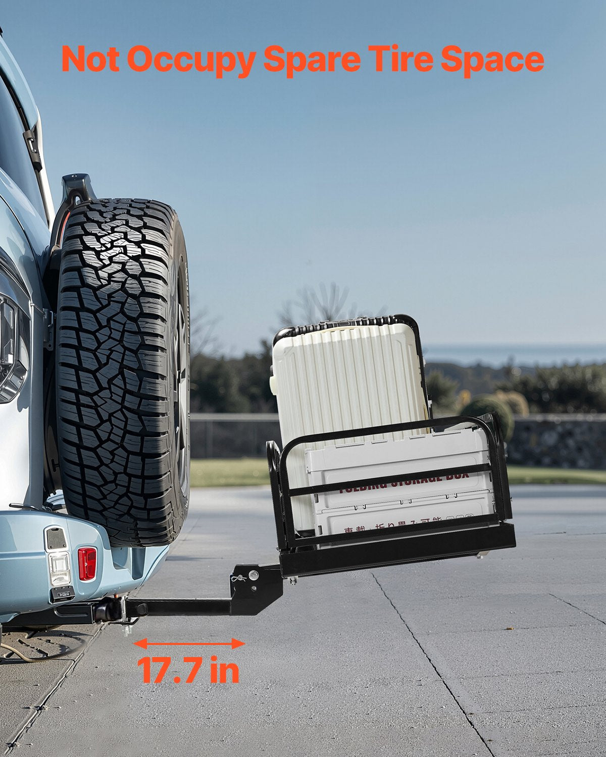 60" x 24" x 14", Hitch Cargo Carrier, 500 lbs Capacity Hitch Cargo Carrier with Anti-Rattle Hitch Stabilizer, V952-GZBDPDECKFGZO1MA7V0