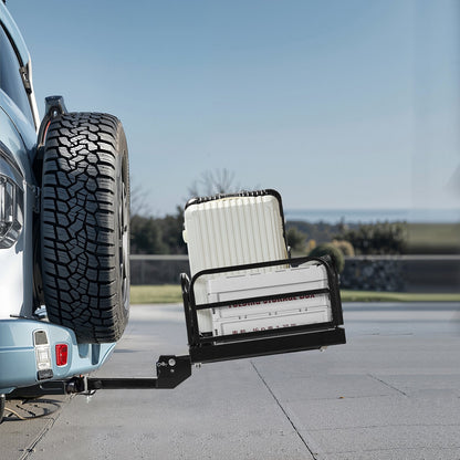 60" x 24" x 14", Hitch Cargo Carrier, 500 lbs Capacity Hitch Cargo Carrier with Anti-Rattle Hitch Stabilizer, V952-GZBDPDECKFGZO1MA7V0