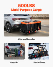 60" x 24" x 6", Hitch Cargo Carrier, 500 lbs Capacity Hitch Cargo Carrier with Cargo Net with Hook & V952-GZBDPDECKFGZR2EQ5V0