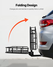 60" x 24" x 6", Hitch Cargo Carrier, 500 lbs Capacity Hitch Cargo Carrier with Cargo Net with Hook & V952-GZBDPDECKFGZR2EQ5V0