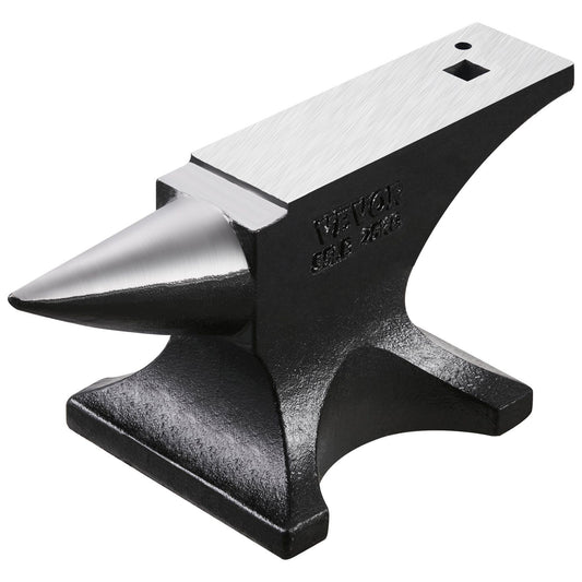 Single Horn Anvil, 55lbs Cast Steel Anvil, High Hardness Rugged Round Horn Anvil for Blacksmiths, with Large V952-GZDJG25KG000U4QUNV0