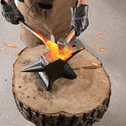 Single Horn Anvil, 55lbs Cast Steel Anvil, High Hardness Rugged Round Horn Anvil for Blacksmiths, with Large V952-GZDJG25KG000U4QUNV0
