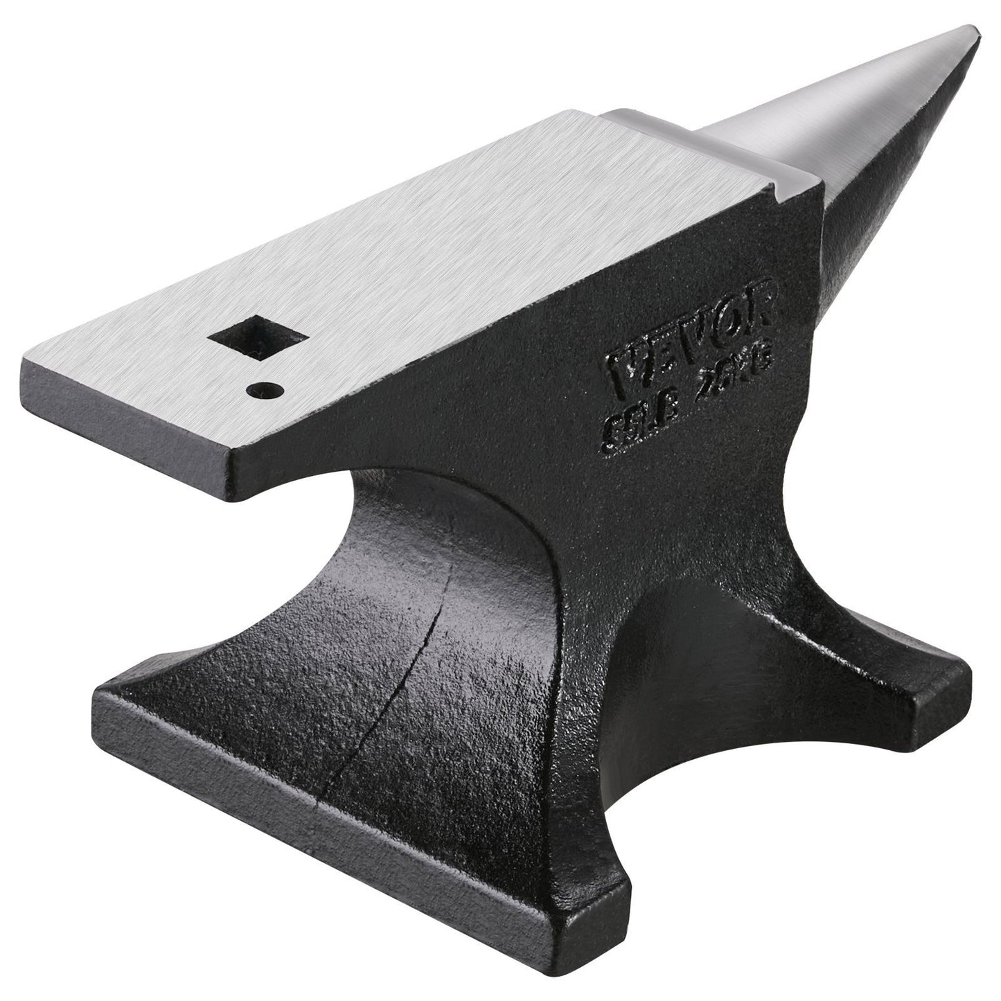 Single Horn Anvil, 55lbs Cast Steel Anvil, High Hardness Rugged Round Horn Anvil for Blacksmiths, with Large V952-GZDJG25KG000U4QUNV0