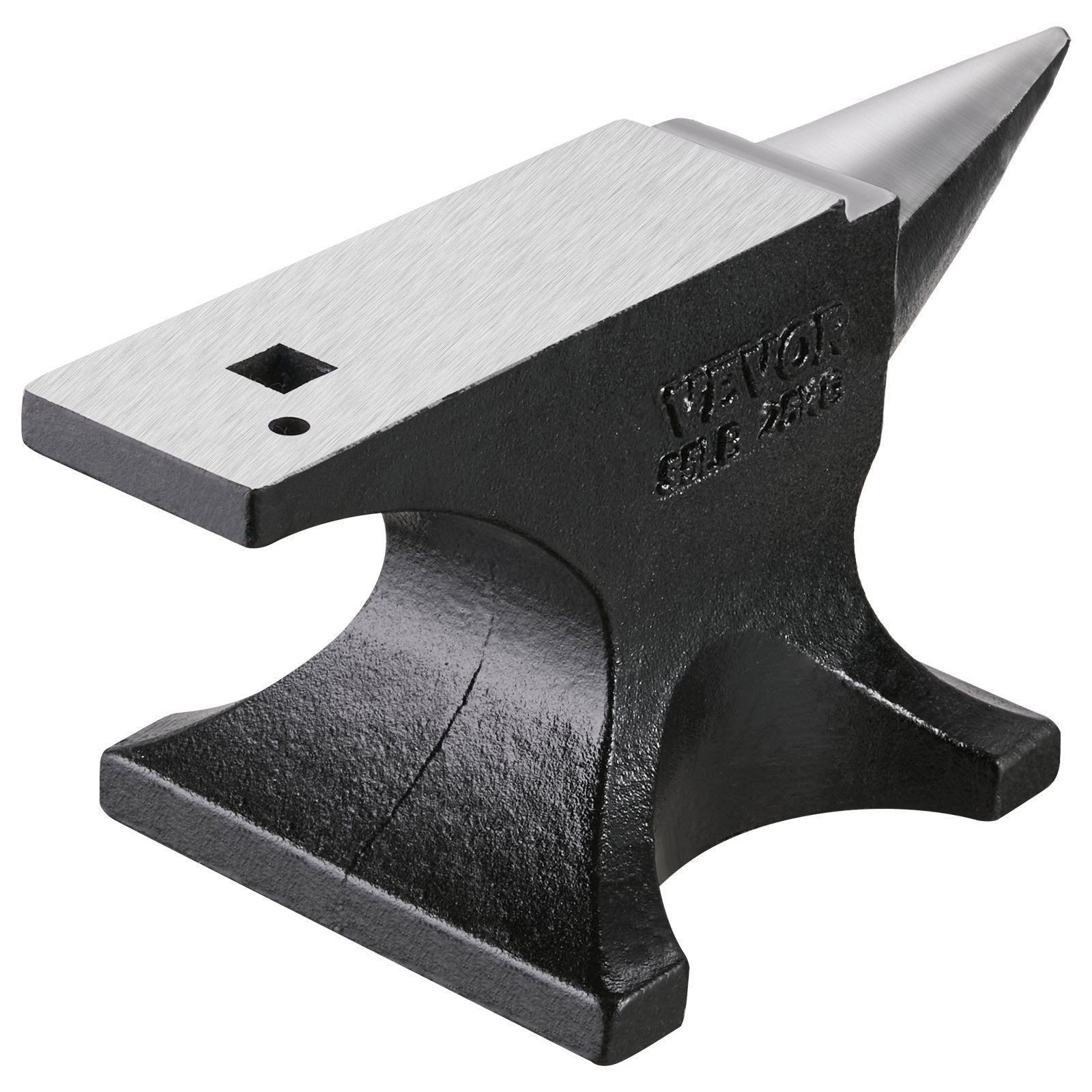 Single Horn Anvil, 55lbs Cast Steel Anvil, High Hardness Rugged Round Horn Anvil for Blacksmiths, with Large V952-GZDJG25KG000U4QUNV0