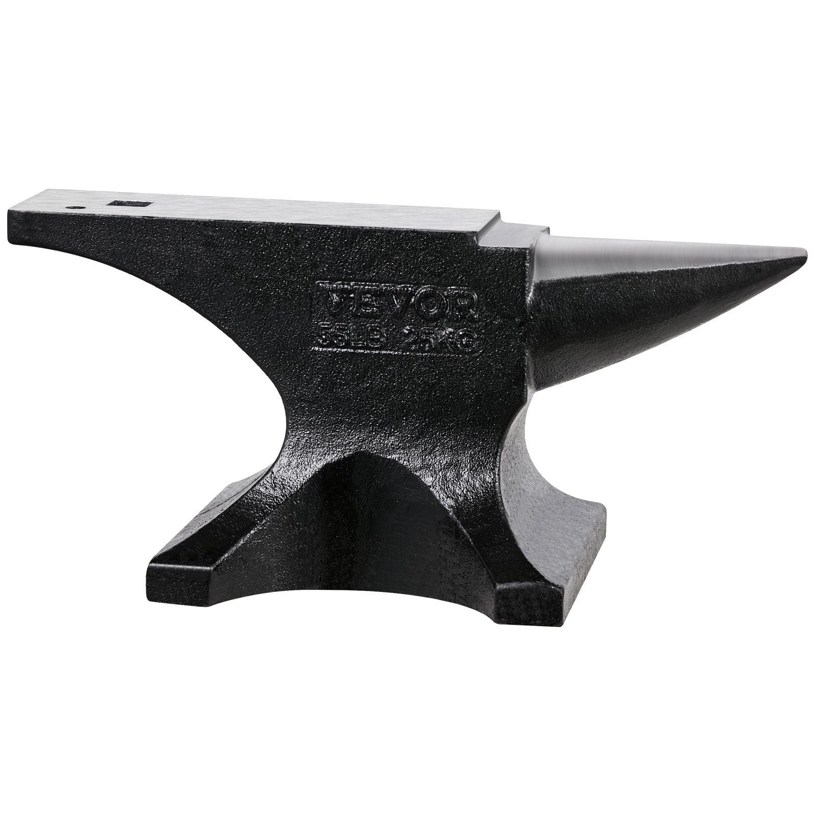 Single Horn Anvil, 55lbs Cast Steel Anvil, High Hardness Rugged Round Horn Anvil for Blacksmiths, with Large V952-GZDJG25KG000U4QUNV0