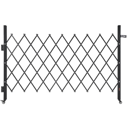Single Folding Security Gate, Lockable Scissor Gate with 360 degree Swivel Casters, Outdoor Barricade Steel V952-GZDZDAQM51575LJAZ001V0