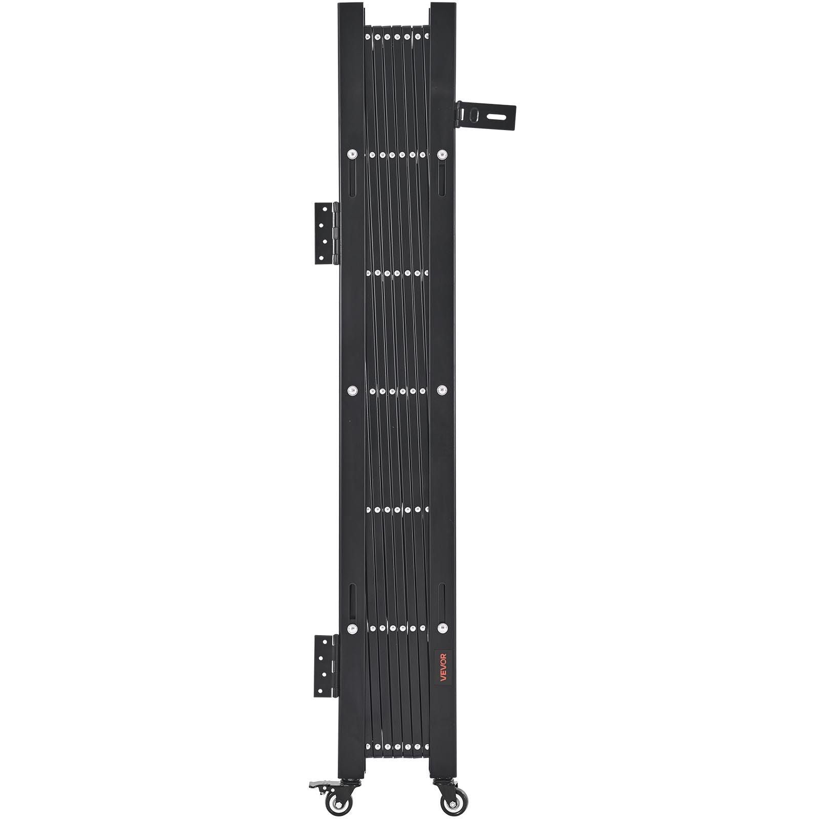 Single Folding Security Gate, Lockable Scissor Gate with 360 degree Swivel Casters, Outdoor Barricade Steel V952-GZDZDAQM51575LJAZ001V0