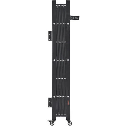 Single Folding Security Gate, Lockable Scissor Gate with 360 degree Swivel Casters, Outdoor Barricade Steel V952-GZDZDAQM51575LJAZ001V0