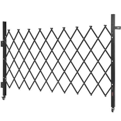 Single Folding Security Gate, Lockable Scissor Gate with 360 degree Swivel Casters, Outdoor Barricade Steel V952-GZDZDAQM51575LJAZ001V0