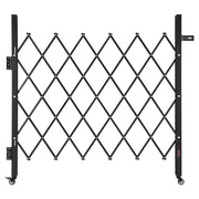 Single Folding Security Gate, Lockable Scissor Gate with 360 degree Swivel Casters, Outdoor Barricade Steel V952-GZDZDAQM5157HX49X001V0