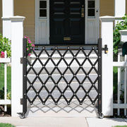 Single Folding Security Gate, Lockable Scissor Gate with 360 degree Swivel Casters, Outdoor Barricade Steel V952-GZDZDAQM5157HX49X001V0