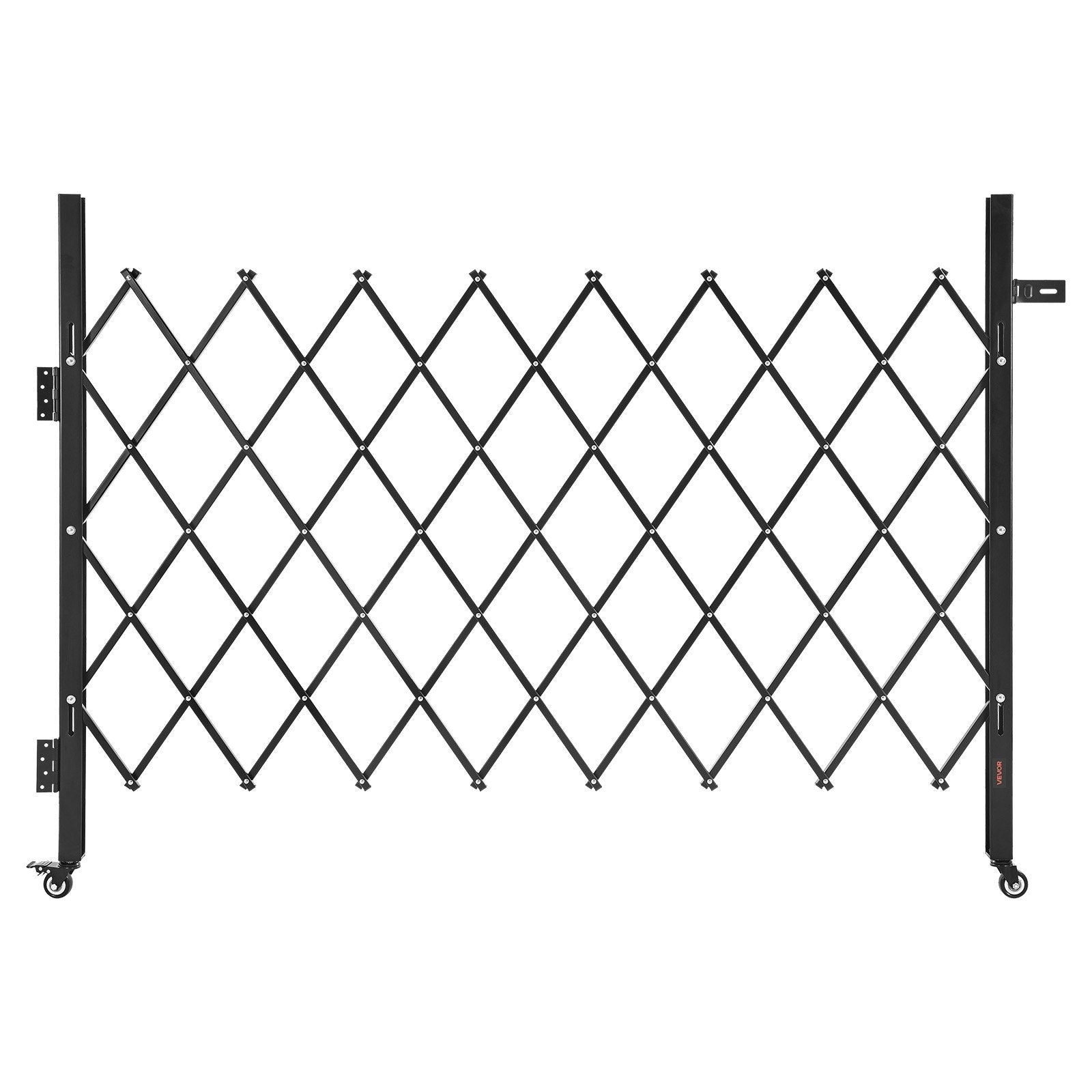 Single Folding Security Gate, Lockable Scissor Gate with 360 degree Swivel Casters, Outdoor Barricade Steel V952-GZDZDAQM5157ODKJ1001V0