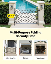 Single Folding Security Gate, Lockable Scissor Gate with 360 degree Swivel Casters, Outdoor Barricade Steel V952-GZDZDAQM5157ODKJ1001V0