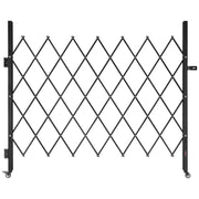 Single Folding Security Gate, Lockable Scissor Gate with 360 degree Swivel Casters, Outdoor Barricade Steel V952-GZDZDAQM63398ECAH001V0