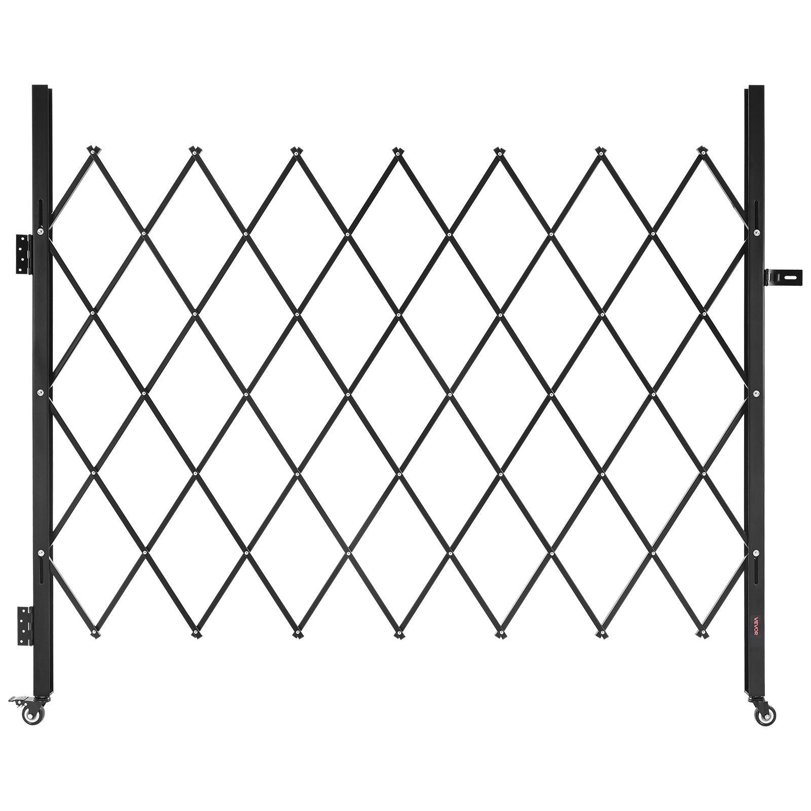 Single Folding Security Gate, Lockable Scissor Gate with 360 degree Swivel Casters, Outdoor Barricade Steel V952-GZDZDAQM63398ECAH001V0